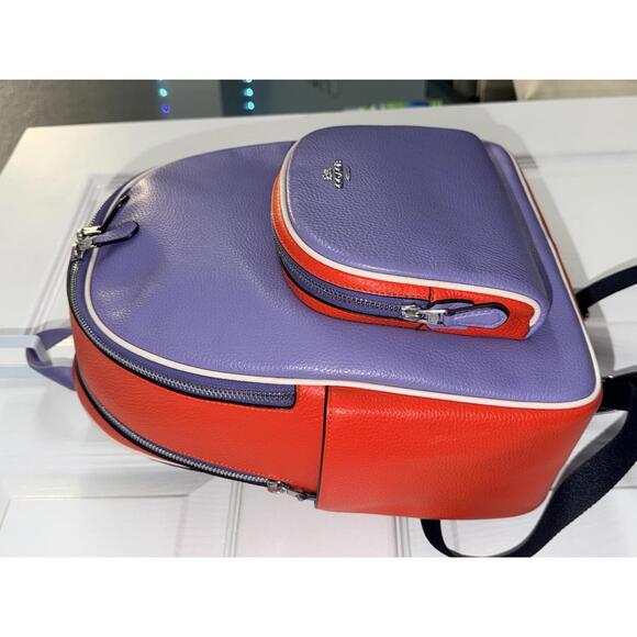 Coach Court Backpack In Colorblock - Multi Violet CR768 - Picture 3 of 8